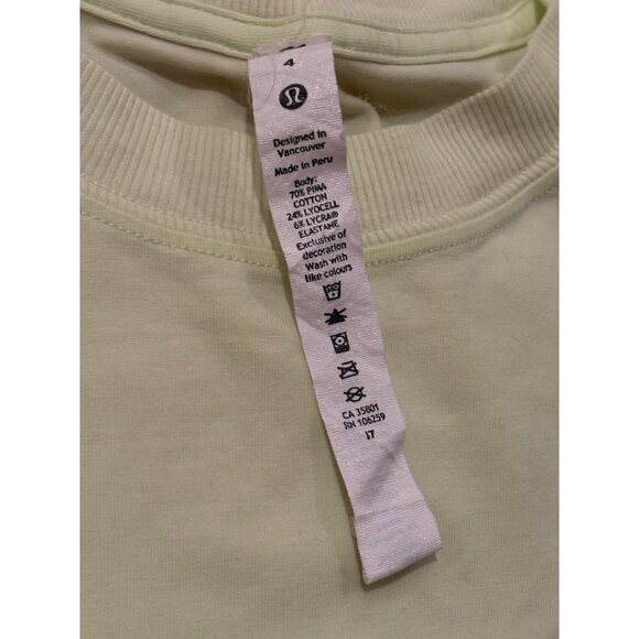 Lululemon All Yours Tee Dress Lemon Vibe Relaxed Fit Pima Cotton Vitasea Size 4 - Picture 7 of 12